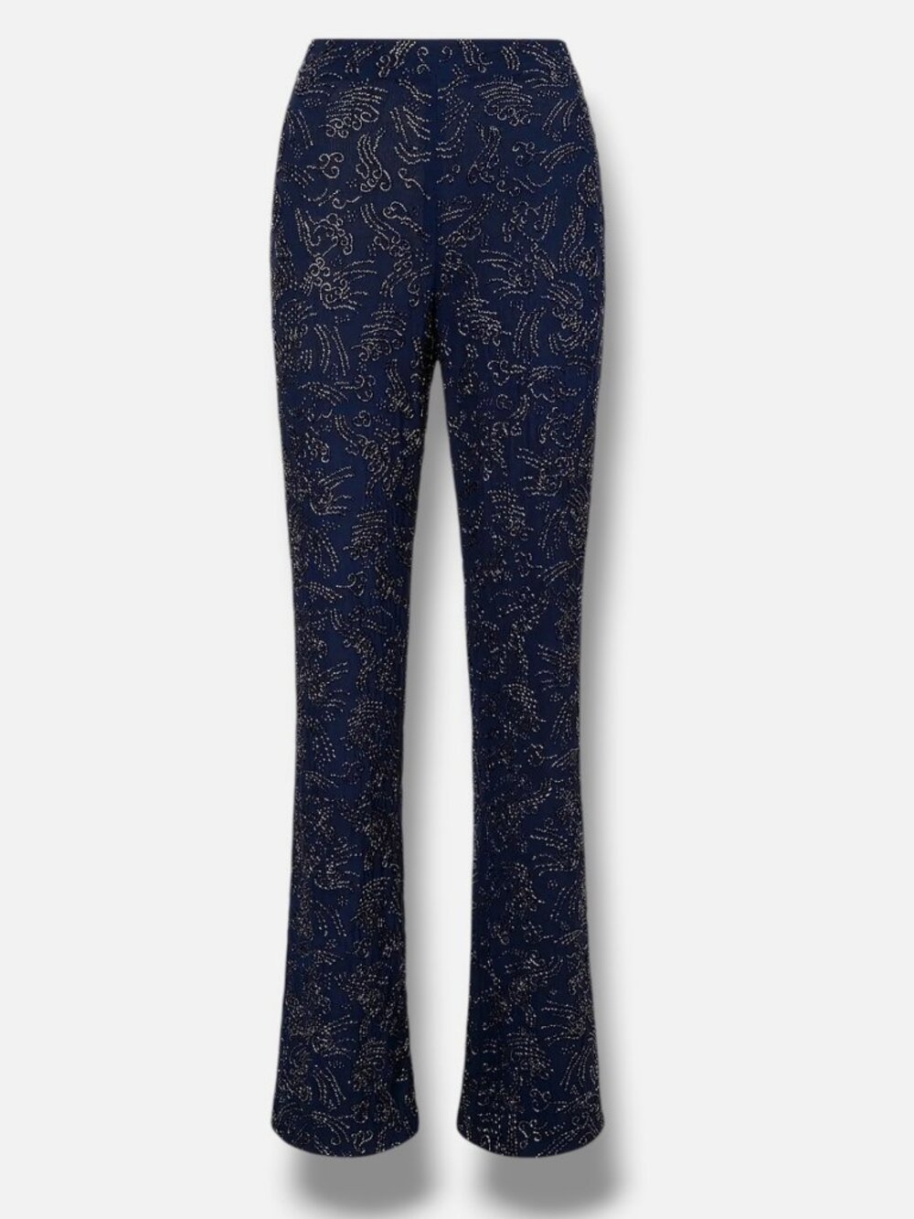 Staud Women's Blue Avola Beaded Boot-Cut Pants Size 6